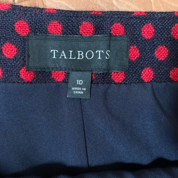 Talbots Blue & Red Polka Dot Skirt - Picture 3 of 5